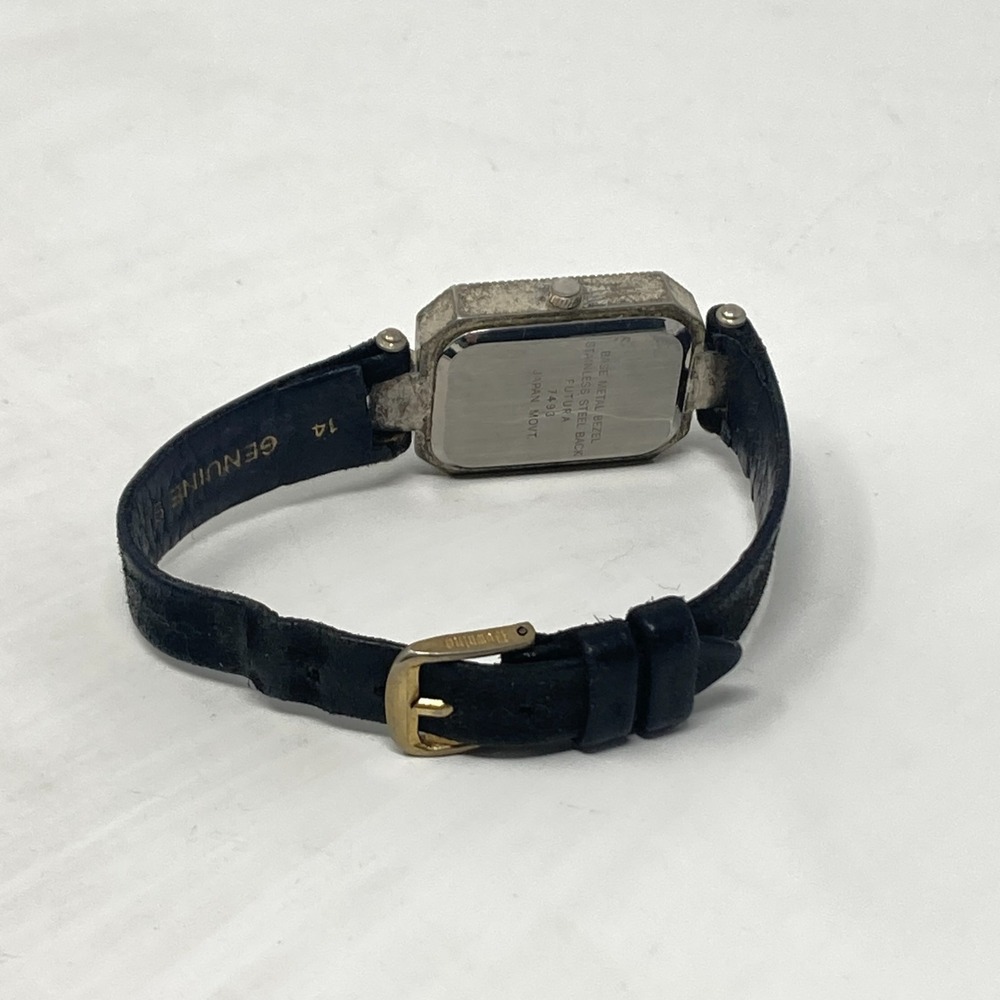 Vintage Futura Marcasite Tank Watch Women 22mm Silver Tone MOP New Battery 7.5" - Picture 12 of 16